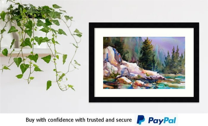 Watercolour Landscape Framed Print