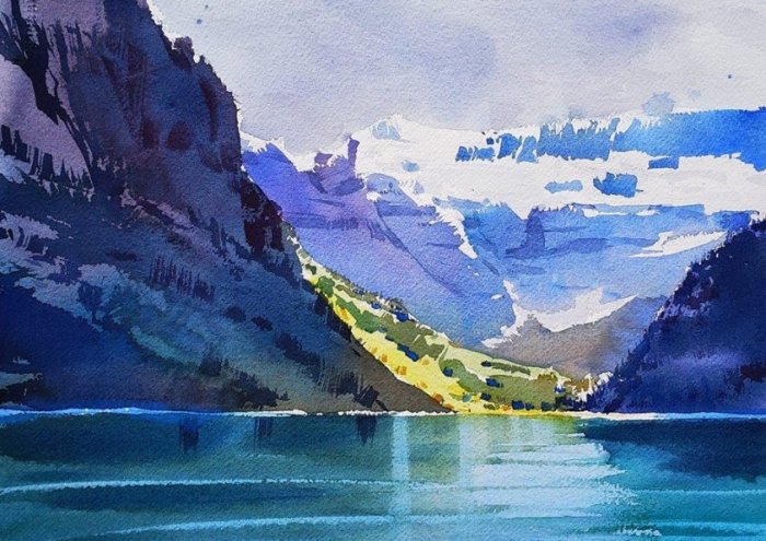 Watercolour Landscape Framed Print