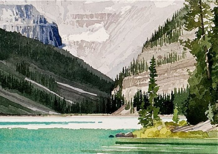 Watercolour Landscape Framed Print