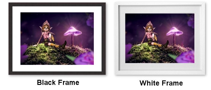 Fantasy Elf And Shining Mushroom Framed Print
