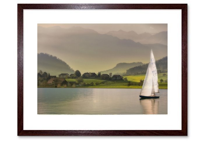 Landscape Mountains Lake Sailing Boat Nature 7