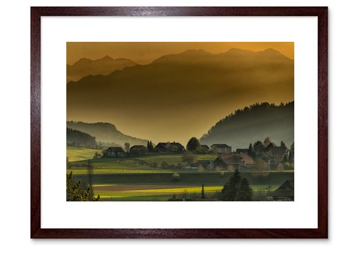 Landscape Autumn Twilight Mountains Afternoon