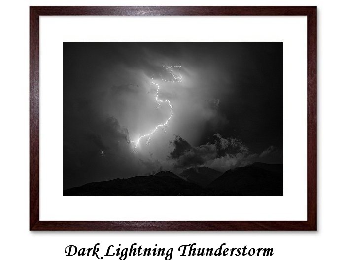 Dark Lightning Thunderstaorm Framed Print