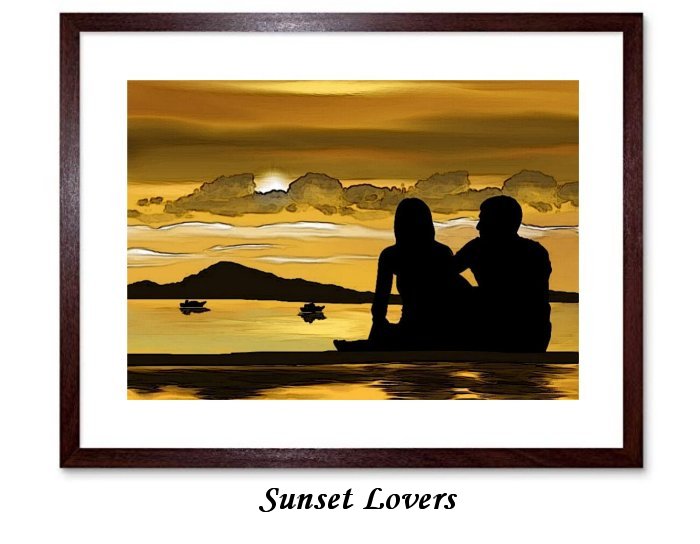 Sunset Lovers Framed Print
