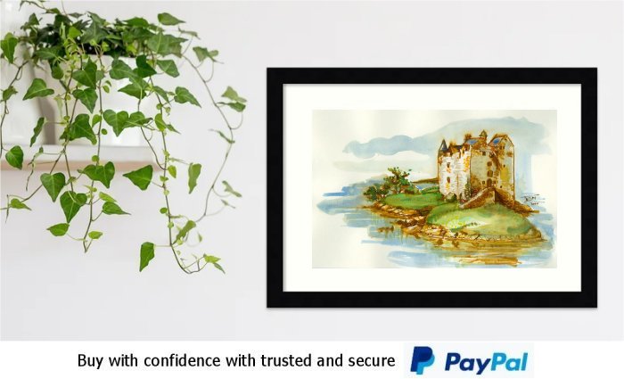 Scottish Castle Watercolour Framed Print