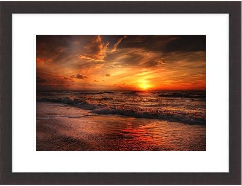 Sunset North Sea Beach Framed Print