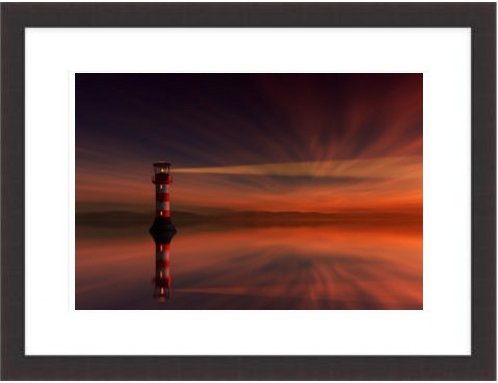 Sunset Lighthouse Framed Print