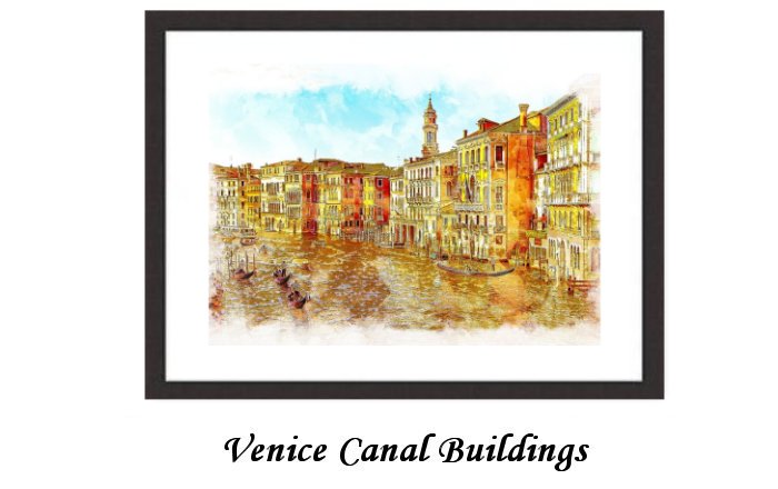 Venice Canal Buildings Framed Print