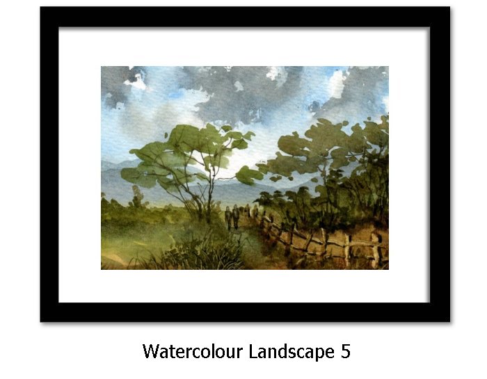 Watercolour Landscapes Framed Print